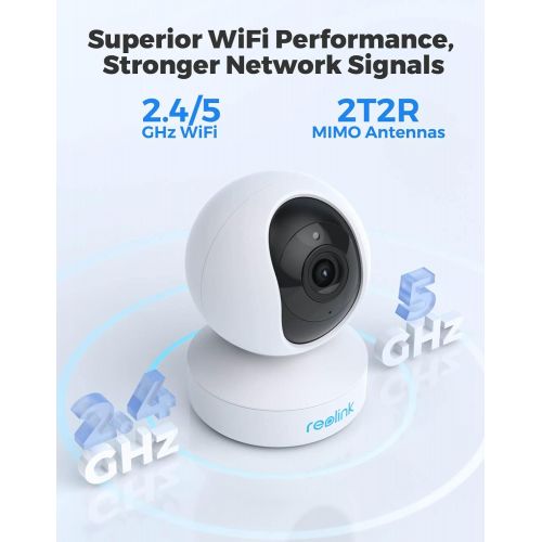  [아마존베스트]Indoor Security Camera, Reolink 5MP Super HD Plug-in WiFi Camera with Pan Tilt Zoom/ Motion Alerts, Ideal for Baby Monitor/ Pet Camera/Home Security, Dual Band WiFi, Multiple Stora
