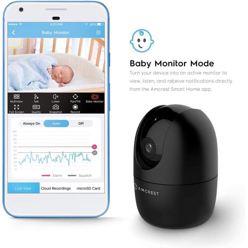  [아마존베스트]Amcrest 1080P Smart Home WiFi Camera, Baby Monitor, AI Human Detection, Motion-Tracking, Indoor Pet, Dog, Nanny Cam w/ 2-Way Audio, Phone App, Pan/Tilt Wireless IP Camera, Night Vi