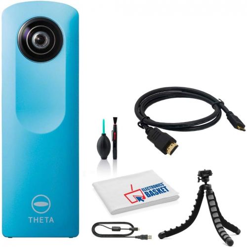  Ricoh Theta m15 Spherical VR Digital Camera (Blue) (Intl Model) Starter Kit