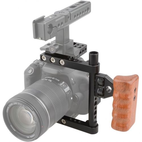  CAMVATE DSLR - Kamera Mit Bild Stabilisator Plattform Kafig Mit Holzgriff fuer Canon, Nikon, Sony
