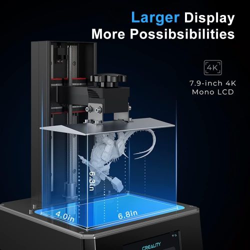  Comgrow Official Creality LD-002R UV Photocuring LCD 3D Printer with 3.5 Smart Touch Color Screen, Air Filtering System 4.69(L) x 2.56(W) x 6.29(H) Printing Size, Off-line Print
