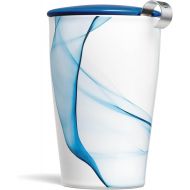 [아마존베스트]Tea Forte Kati Cup Ceramic Tea Infuser Cup with Infuser Basket and Lid for Steeping, Bleu