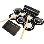Pyle Electronic Roll Up MIDI Drum Kit W/ 7 Electric Drum Pads, Built-In Speakers, Foot Pedals, Drumsticks, Power Supply Tabletop Roll Up Drum Kit | Loaded W/Drum Electric Kits & So