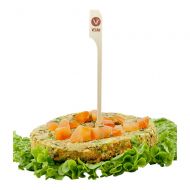 Food Marker, Food Marker Skewer - Vegan Label - Disposable Bamboo - 4 - 1000ct Box - Restaurantware