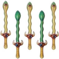 Hiawbon 30 Inch Inflatable Snake Swords Inflatable Cobra Swords Costume Stage Props for Birthday Party, Halloween Decor, Pirate Theme Party,5 Pack