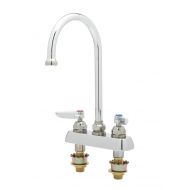 T&S Brass B-1141-XS Deck Mount Workboard Faucet with 4-Inch Centers, Swivel Gooseneck, Lever Handles and 2-Inch Shanks