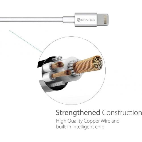  [아마존베스트]USB Charger, Spater Travel Home Wall Charger and a Charging Cable C ompatible with iPhone X, iPhone 8, iPhone 7, iPhone 6, iPhone 5, iPad Mini, iPod Touch, iPods (White)