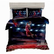 SxinHome 3D Bedding Set,Basketball Slam Dunk Printed Duvet Cover Set for Teens Boys Girls,Twin,3pcs 1 Duvet Cover 2 Pillowcases(no Comforter inside)