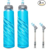 HydraPak UltraFlask Speed 500ml 2-Pack - Collapsible Soft Flask Water Bottle for Hydration Vests and Running Packs with Easy Open Cap (500 ml/17 oz), Malibu Blue