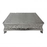 GiftBay Creations GiftBay Mega Size Silver Wedding Cake Stand Square 22. Built Strong for Multilayer Cake