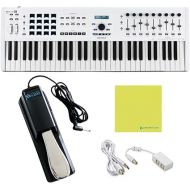 Arturia KeyLab 61 MKII 61-key Keyboard Controller Bundle w/Deluxe Sustain Pedal, USB Cable & Liquid Audio Polishing Cloth White (4 Items)