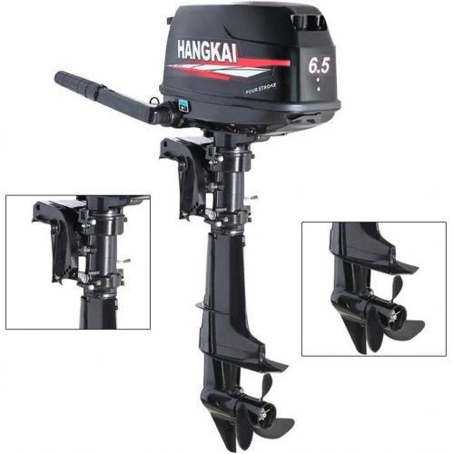  HANGKAI Outboard Motor,6.5HP 4 Stroke 123CC Outboard Motor Fishing Boat Engine Fishing Boat Motor Water Cooling System Durable Cast Aluminum Construction for Superior Corrosion Pro