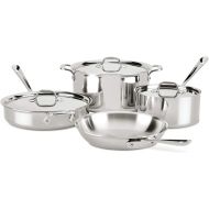 All-Clad 4007AZ D3 Stainless Steel Dishwasher Safe Induction Compatible Cookware Set, Tri-Ply Bonded, 7-Piece, Silver