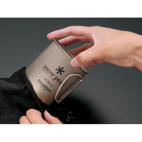  Snow Peak Titanium Single Cup 300 Folding Handle Mug