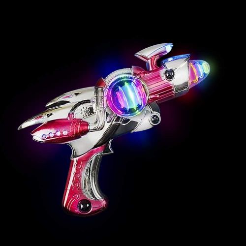  ArtCreativity Red and Blue Super Spinning Space Blaster Laser Gun Set with Flashing LEDs and Sound Effects - Pack of 2 - Cool Futuristic Toy Guns - Batteries Included - Great Gift