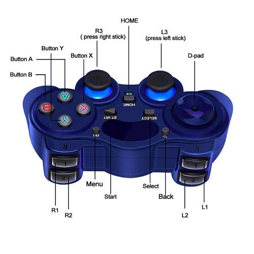  [아마존베스트]JDRAOD USB Wireless Gaming Controller Gamepad for PC/Laptop Computer(Windows XP/7/8/10) & PS3 & Android & Steam (Blue)