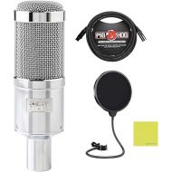 Heil Sound PR40 Dynamic Cardioid Studio Microphone Bundle with Pig Hog 8mm Microphone Cable, Microphone Pop Filter and Instrument Polishing Cloth - XLR Microphone for Streaming, Podcast, Recording
