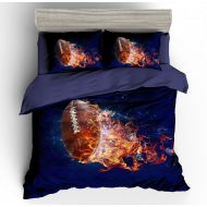 Nice SHOMPE 3D Powerful Cool American Football Bedding Set,Kids 3 Piece Rugby Duvet Cover Set with Pillow Shams for Teens Boys Girls,NO Comforter,Full Size