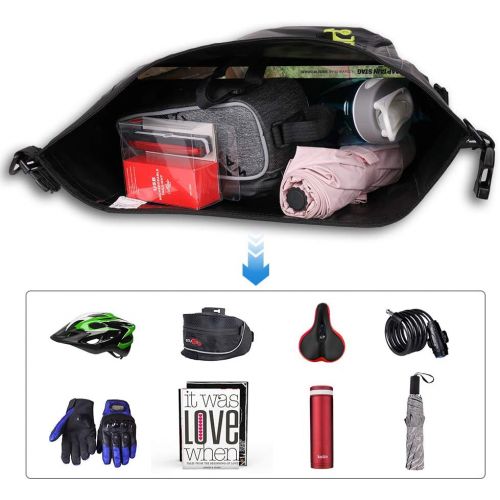  WATERFLY 25L Bike Bag Bike Pannier Bag Waterproof Bike Saddle Bag Extensible Bicycle Rear Seat Bag Shoulder Bag with Rain Cover for Riding Cycling