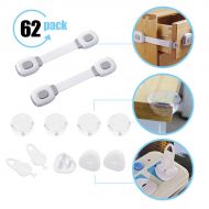 E-LOFTY Baby Proofing,62 Pack Cabinet Locks Child Safety- 6 Baby Safety Cabinet Locks,36 Outlet Plugs +6...