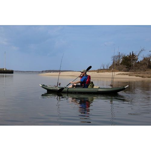씨이글 Sea Eagle 385fta Fasttrack Inflatable Kayak Swivel Seat Fishing Rig Package