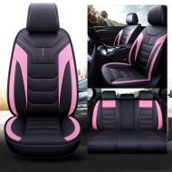 FENGWUTANG Universal PU Leather Car Seat Cushion Cover,Waterproof Front and Rear 5 Seats Full Set Car Seat Covers for Most Cars SUV Van