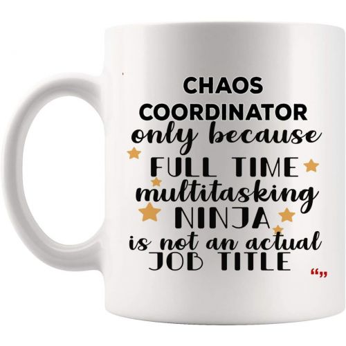  WingToday Funny Ninja Chaos Coordinator Mug Coffee Cup Coordinators Men Women Gift Mugs - Bosses managers governor administration Birthday Gifts