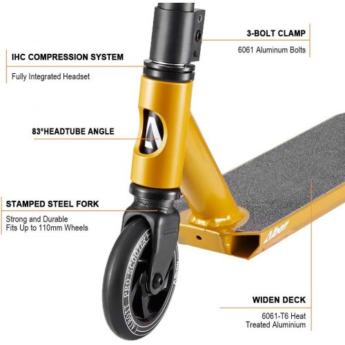  Albott Pro Scooters Trick Scooter - Freestyle 110mm Aluminium Core Wheels & ABEC-9 Stunt Scooters for Kids 8 Years and Up Entry Level Scooter for Beginner Boys Girls Teens Adults