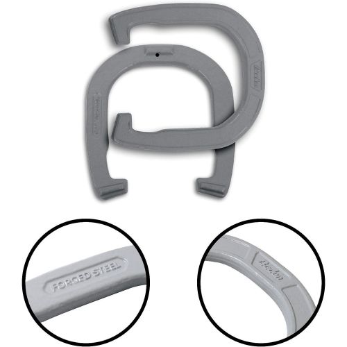 Baden Champions Horseshoe Set- Tournament Quality Forged Steel Construction, Gray/Black