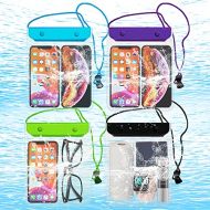 [아마존베스트]FECEDY 4 Packs Universal Waterproof Case Big Phone Dry Bag Pouch Tablet case for 2pcs iPhone 12 11 Pro Xs/XR/X/Max 10 9 8 7 6S Plus Samsung Galaxy S10 S10e S9 S8 +/Note 9 8, Pixel