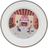 Villeroy & Boch Design Naif Salad Plate #5-By the Fireside, 8.25 in, White/Colorful
