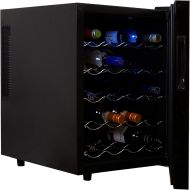 [아마존베스트]Koolatron WC20 Thermoelectric Wine Cooler 20 Bottle Capacity with Digital Temperature Controls - Vibration-free and Quiet Cooling Power, 5 Removable Shelves, Black