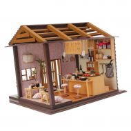 SM SunniMix 1/24 Scale Dollhouse Miniature DIY Prince House Kit Sushi Creative Room with Furniture for Great Artwork Gift