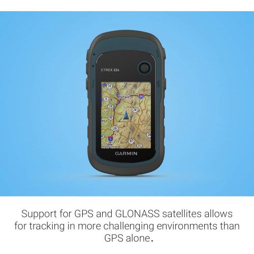 가민 Garmin eTrex 22x, Rugged Handheld GPS Navigator, Black/Navy