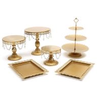 Chengshang Long Home Cake Stand w/Crystals 8 10 12 Wedding Party Cupcake Display Plates Holder