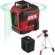 SKIL 100ft. 360° Green Self-Leveling Cross Line Laser Level with Horizontal and Vertical Lines Rechargeable Lithium Battery with USB Charging Port, Compact Tripod & Carry Bag Inclu