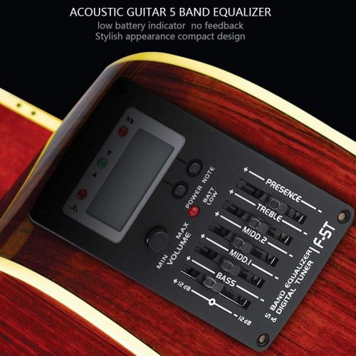  [아마존베스트]Dilwe 5 Band Guitar EQ F-5T EQ EQ Pickup for Acoustic Guitar Musical Instrument
