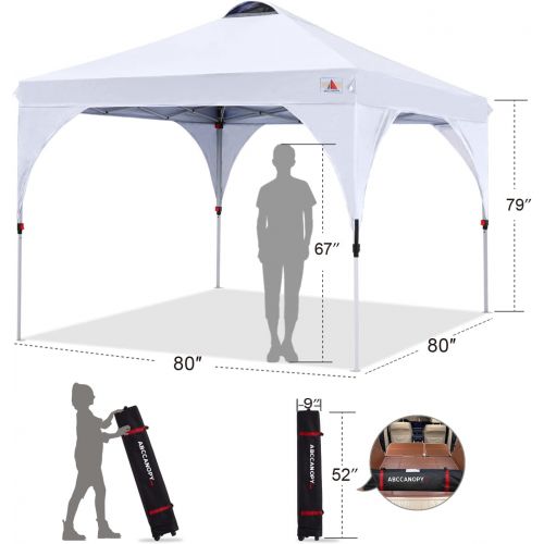  ABCCANOPY Outdoor Pop up Canopy Tent Camping Sun Shelter-Series, White