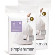 simplehuman Custom Fit Trash Can Liner F, 25 Liters / 6.5 Gallons, 20 Count (Pack of 2)