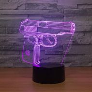 YZYDBD 3D Night Light Optical Illusion Night Lamp,3D Led Night Lamp 7 Color Change Mood Touch Switch Bedroom Bookcase Gun Handarm Rifle Night Light Home Decor Creative Gift