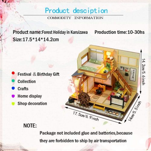  WYD Modern Loft Duplex Apartment Series Japanese-Style Dollhouse Miniature DIY House Kit Creative Room with LED Lights Perfect Handmade Gift for Friends,Lovers and Families(Karuiza