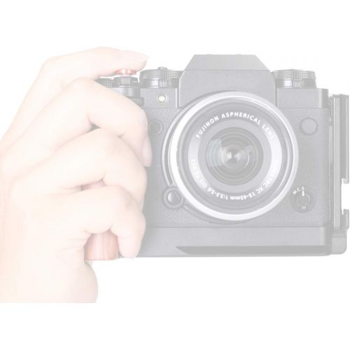  WEPOTO XT4-RL Hand Grip Quick Release Plate L Bracket QR Plate Compatible with Fujifilm X-T4 Camera -Aluminium Padauk