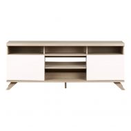 South Shore 12162 Cinati TV Stand with Doors, Soft Elm and Pure White