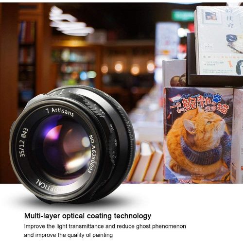 [아마존베스트]Factory Direct 7artisans 35mm F1.2 APS-C Manual Focus Lens Widely Fit for Compact Mirrorless Cameras Canon Camera M1 M2 M3 M5 M6 M10 EOS-M Mount (Black)
