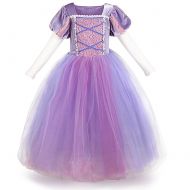 OwlFay Girls Princess Sofia The First Dress up Costume Rapunzel Cosplay Halloween Fancy Party Dress Pageant Long Gown for Kids