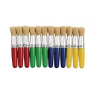 Colorations® Stubby Chubby Brushes, Set of 12, Kids Craft Paint Brushes, Paint Brushes for Kids, Children's Paintbrush, Easy to hold and move the paint, Arts & Crafts Paint Brushes