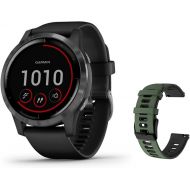 Newest Garmin vivoactive 4 GPS Smartwatch, Lightweight,Waterproof, Phone-Free Music, Built-in Sports APPs, Smart Notifications, Advance Sleep Monitoring, Ghost Manta Silicon Brand
