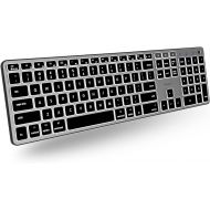 Macally Backlit Bluetooth Keyboard for Mac & iOS - (Upgraded Battery) For Apple Devices - 107 Key Rechargeable Wireless Mac Keyboard - Wireless Backlit Keyboard Mac (White LED | 3 Levels) - Space Gray