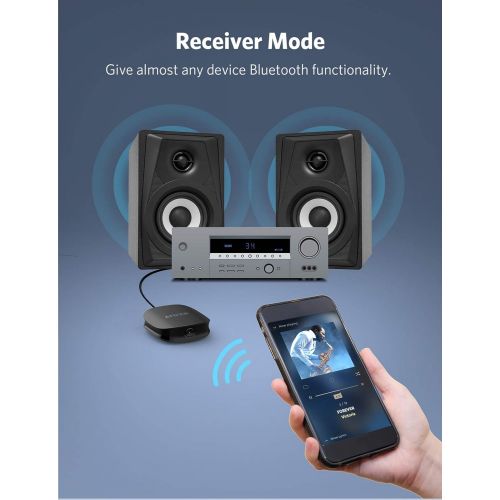 앤커 Anker Soundsync A3341 Bluetooth 2-in-1 Transmitter and Receiver, with Bluetooth 5, HD Audio with Lag-Free Synchronization, and AUX/RCA/Optical Connection for TV and Home Stereo Sys