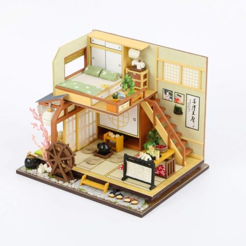  WYD Modern Loft Duplex Apartment Series Japanese-Style Dollhouse Miniature DIY House Kit Creative Room with LED Lights Perfect Handmade Gift for Friends,Lovers and Families(Karuiza